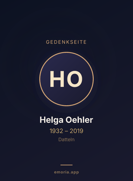 Gedenkportrait von Helga Oehler