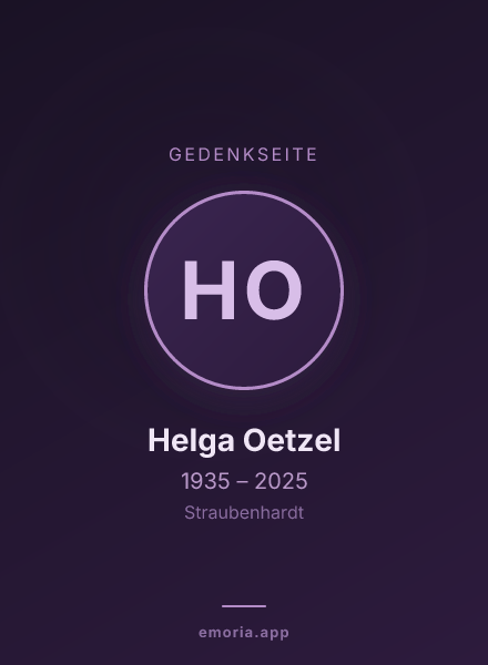 Gedenkportrait von Helga Oetzel