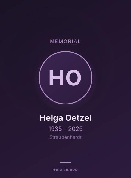 Memorial portrait of Helga Oetzel