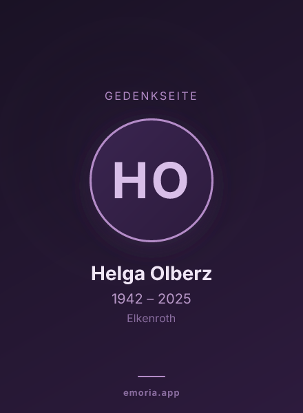Gedenkportrait von Helga Olberz