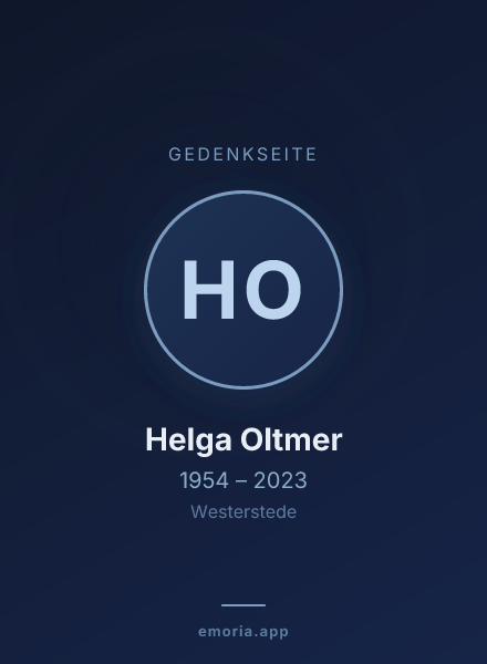 Gedenkportrait von Helga Oltmer