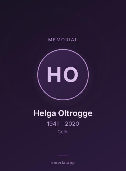 Memorial portrait of Helga Oltrogge