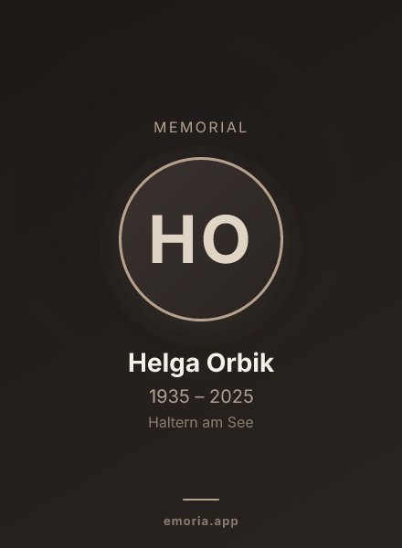 Memorial portrait of Helga Orbik