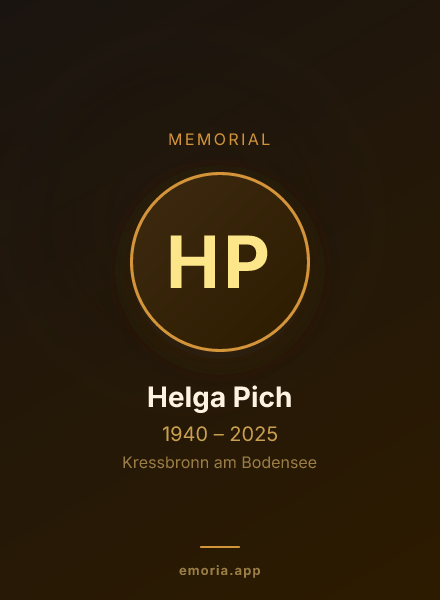 Memorial portrait of Helga Pich