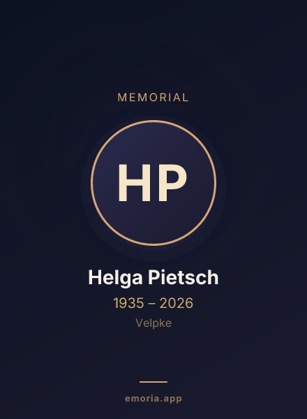 Memorial portrait of Helga Pietsch