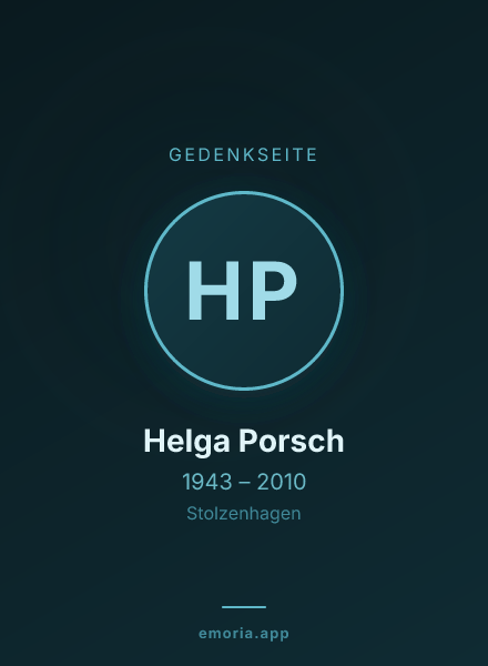Gedenkportrait von Helga Porsch