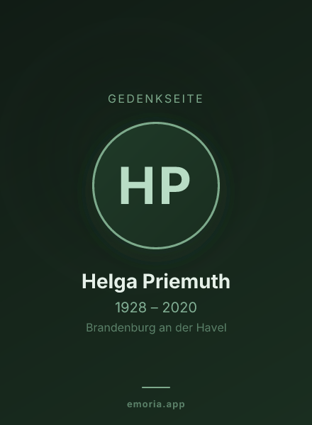 Gedenkportrait von Helga Priemuth