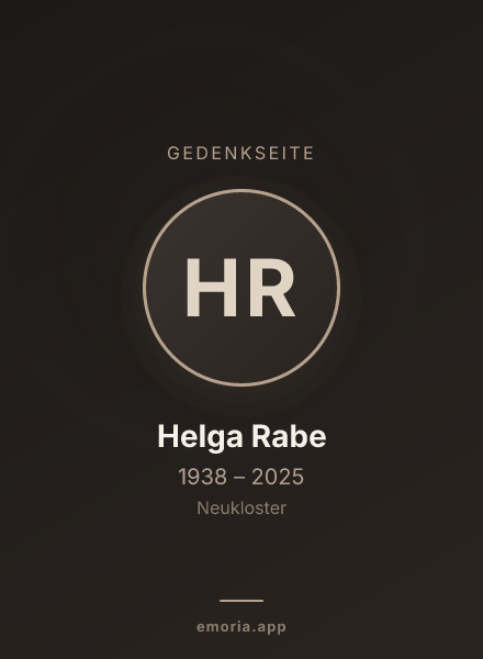Gedenkportrait von Helga Rabe