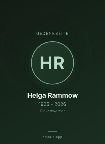 Gedenkportrait von Helga Rammow