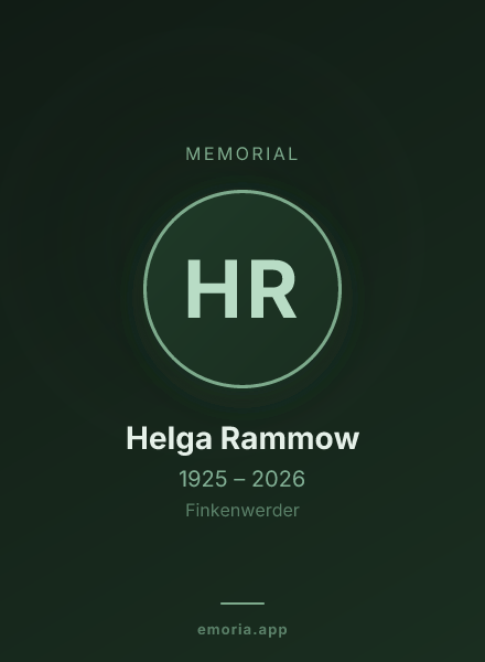 Memorial portrait of Helga Rammow