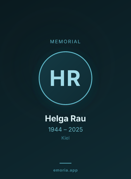 Memorial portrait of Helga Rau
