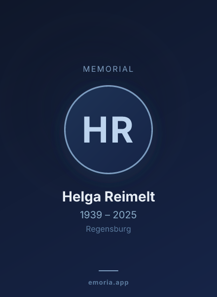 Memorial portrait of Helga Reimelt
