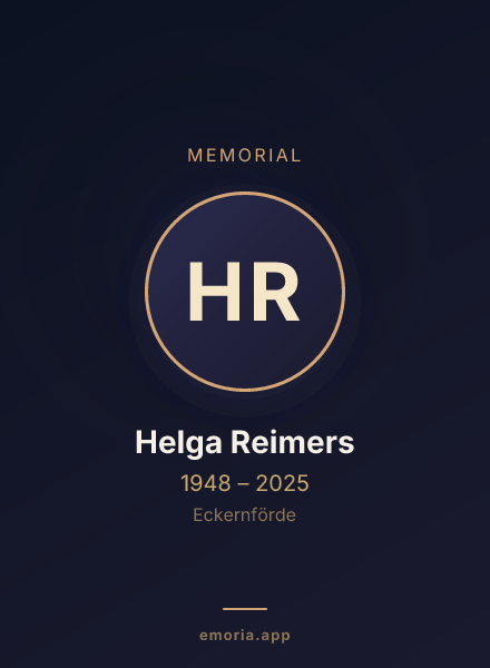 Memorial portrait of Helga Reimers