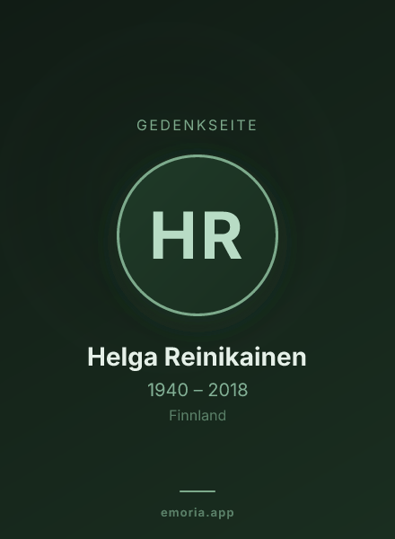 Gedenkportrait von Helga Reinikainen