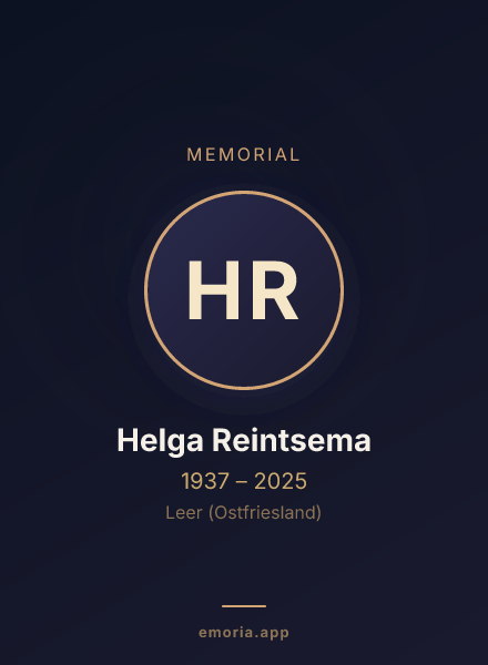 Memorial portrait of Helga Reintsema