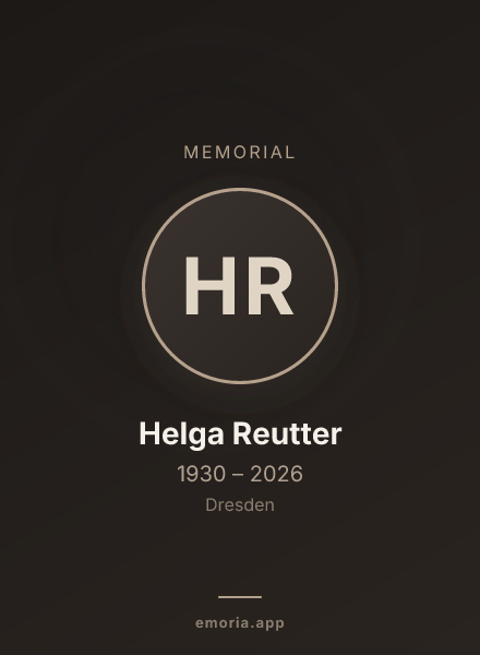 Memorial portrait of Helga Reutter
