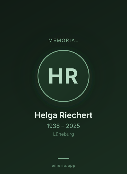 Memorial portrait of Helga Riechert