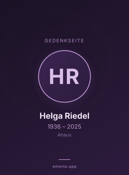 Gedenkportrait von Helga Riedel