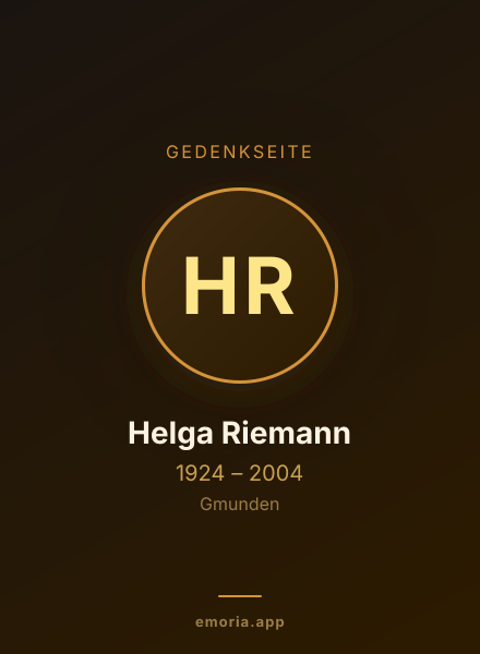 Gedenkportrait von Helga Riemann
