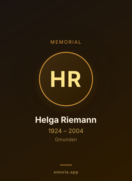 Memorial portrait of Helga Riemann