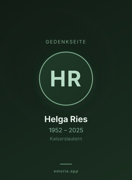 Gedenkportrait von Helga Ries