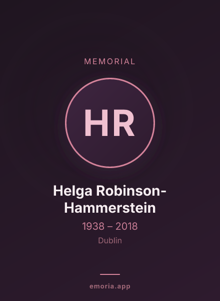 Memorial portrait of Helga Robinson-Hammerstein