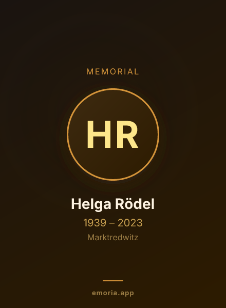 Memorial portrait of Helga Rödel