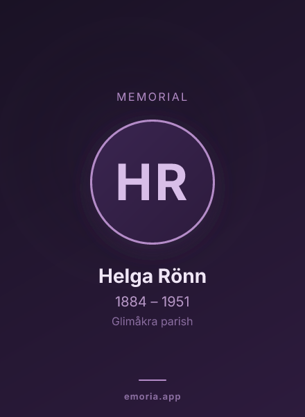 Memorial portrait of Helga Rönn