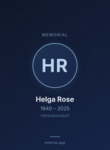 Memorial portrait of Helga Rose