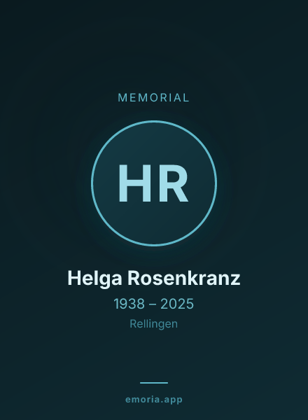 Memorial portrait of Helga Rosenkranz