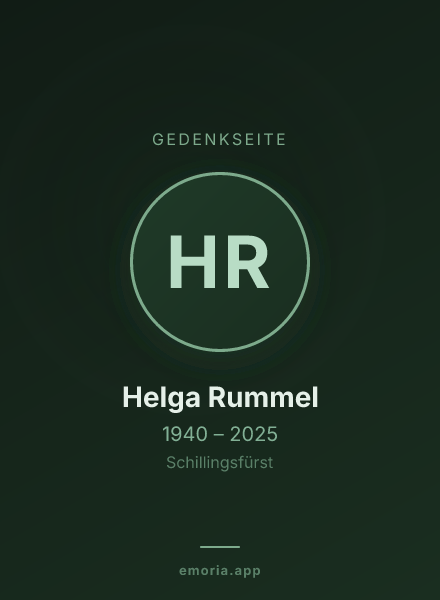 Gedenkportrait von Helga Rummel