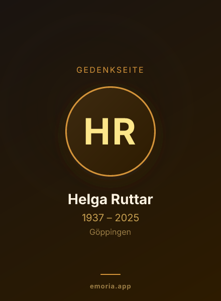 Gedenkportrait von Helga Ruttar
