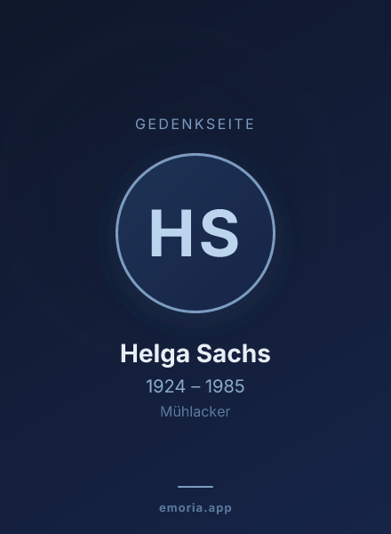 Gedenkportrait von Helga Sachs