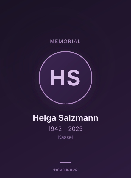 Memorial portrait of Helga Salzmann
