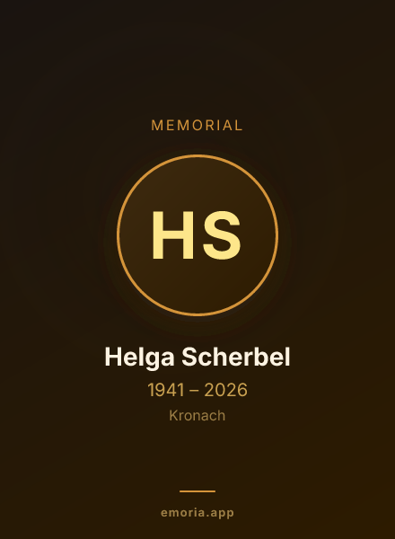 Memorial portrait of Helga Scherbel