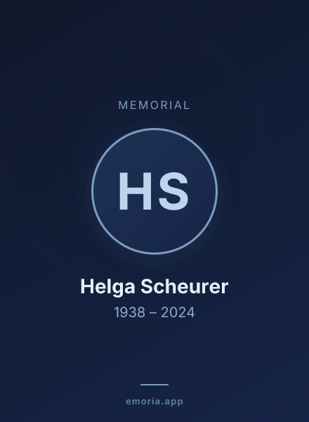 Memorial portrait of Helga Scheurer