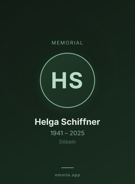 Memorial portrait of Helga Schiffner