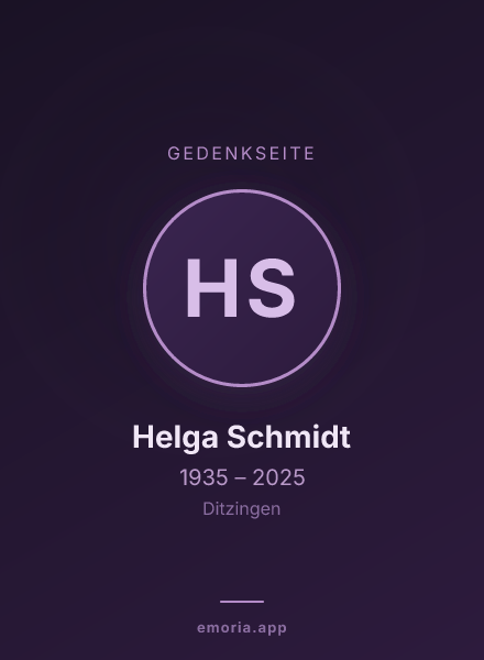 Gedenkportrait von Helga Schmidt