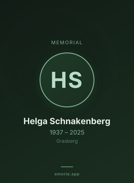 Memorial portrait of Helga Schnakenberg