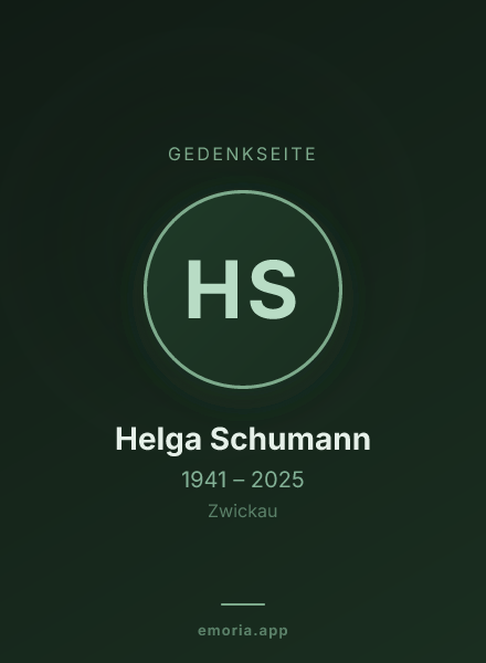 Gedenkportrait von Helga Schumann