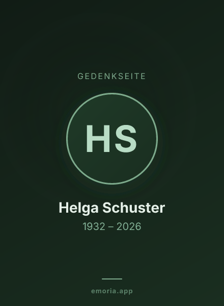 Gedenkportrait von Helga Schuster