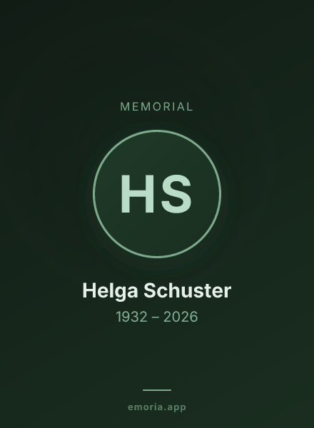 Memorial portrait of Helga Schuster