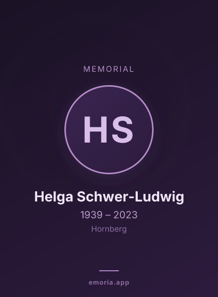 Memorial portrait of Helga Schwer-Ludwig