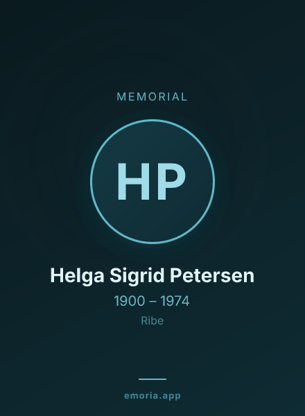 Memorial portrait of Helga Sigrid Petersen