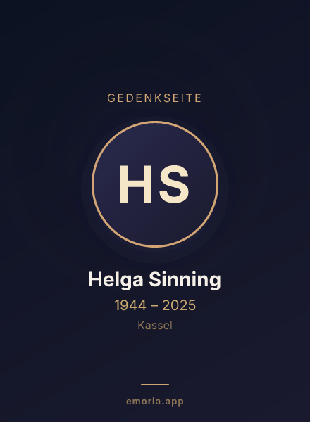 Gedenkportrait von Helga Sinning