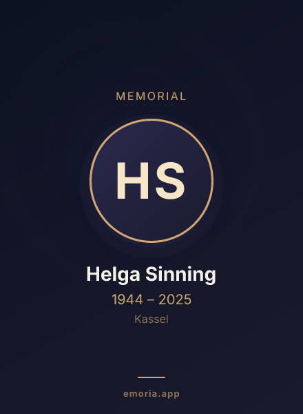 Memorial portrait of Helga Sinning