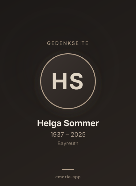 Gedenkportrait von Helga Sommer