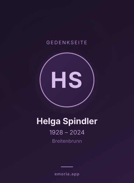 Gedenkportrait von Helga Spindler