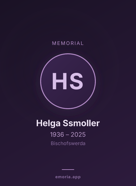 Memorial portrait of Helga Ssmoller