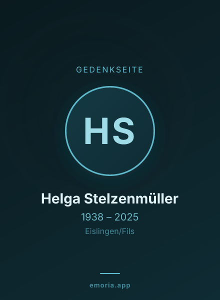 Gedenkportrait von Helga Stelzenmüller